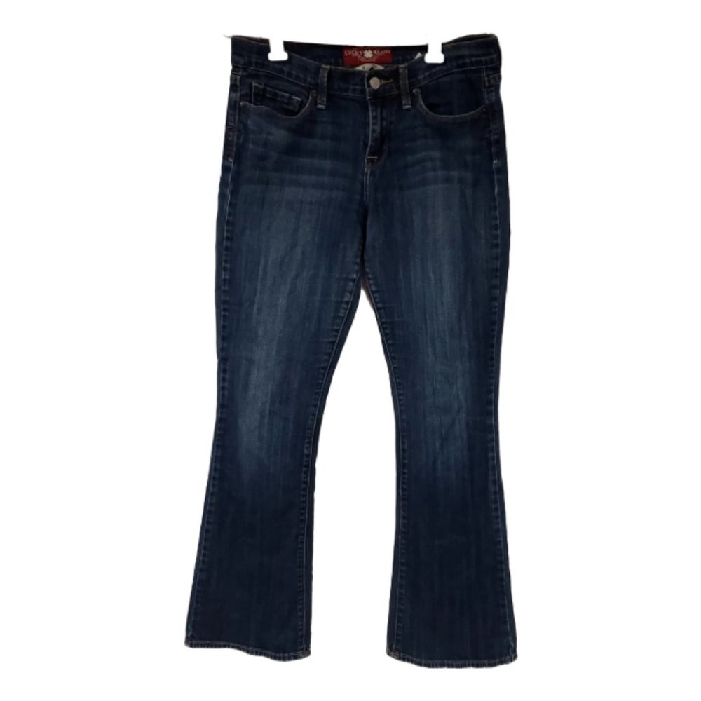 Lucky Brand Women's 8/29 Sofia Boot Medium Dark Wash Stretch Denim Blue Jeans
